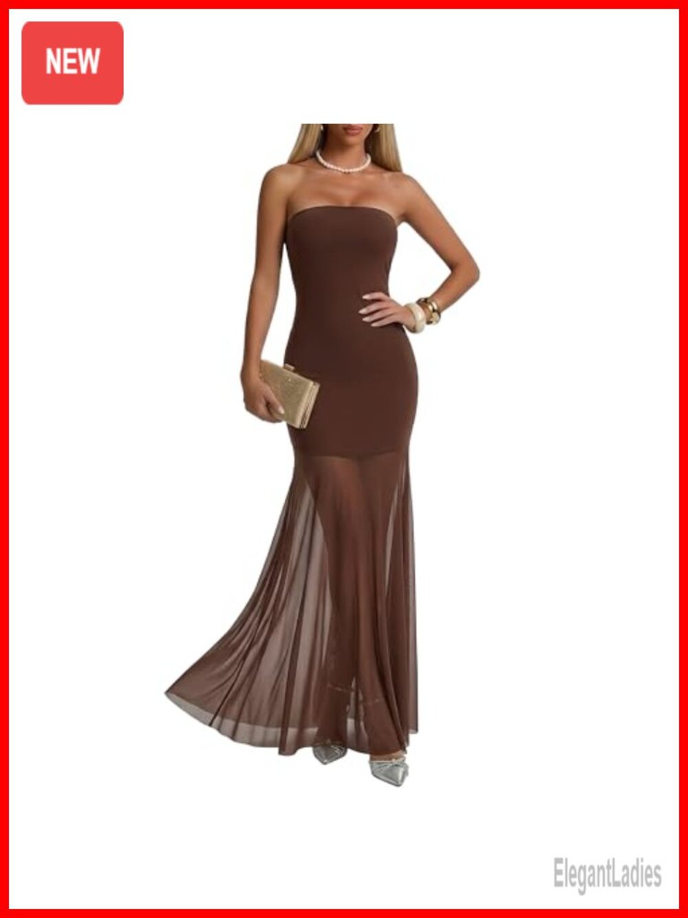 Off Shoulder Long Sleeve Bodycon Mesh Maxi Dress Modal Formal Party